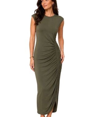 Veronica Beard “BramptonRuched Dress” midi dress SZ 29 NWT